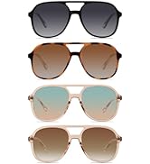 YDAOWKN Retro Square Aviator Sunglasses for Womens Mens Vintage 70s Double Bridge Sun Glasses