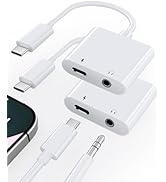 LIEZHUA 2-Pack USB C to 3.5mm Audio Headphone Jack and Charger Adapter, Type C to Aux Dongle Cabl...