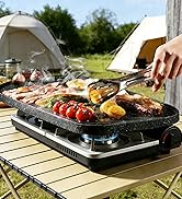 Griddle Grill Pan Reversible Griddle Pan for Stove Top Rectangular Baking Flat Ribbed Griddle Plate