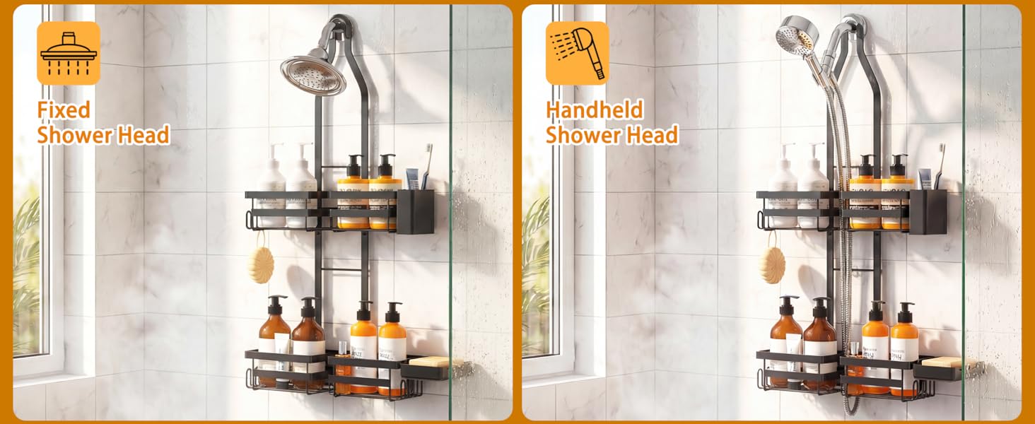 Shower Caddy Hanging,Rustproof Hanging Shower Caddy Over Shower Head Shower Caddies Shelf