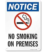 SmartSign Notice - No Smoking On Premises" Sign | 10" x 14" Aluminum