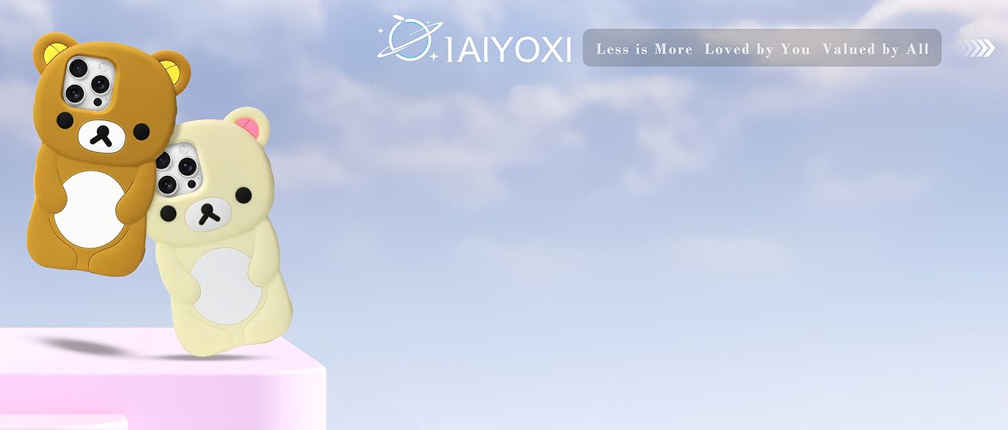 IAIYOXI 3D Cartoon Bear Silicone Phone Case