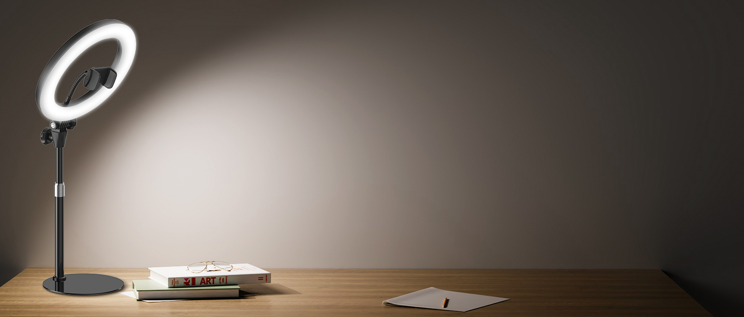 ring light stand selfie lighting desk clip lights video recording laptop ringlight streaming led 