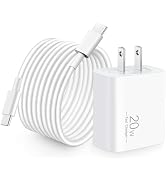 AirPods Pro 3 Charger, 20W Fast USB C Charger Block Power Adapter with 10FT Long USB-C Cable for ...