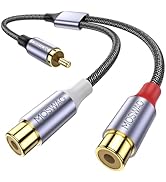 MOSWAG 1 Male to 2 Female RCA Splitter, RCA Y Splitter RCA Cable Audio Video Splitter Adapter Ext...