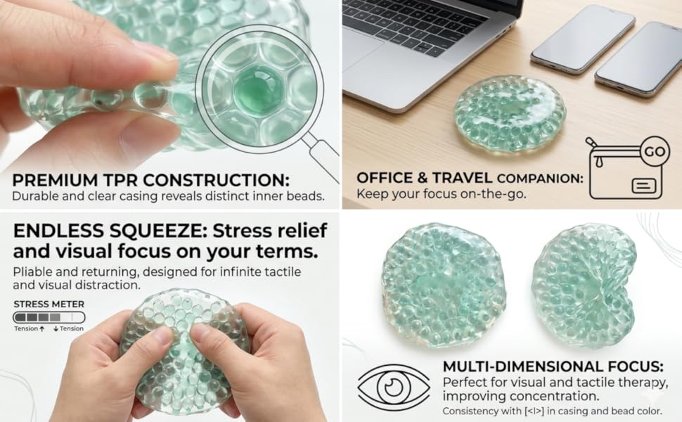 ENDLESS SOUEEZE: Stress reliefand visual focus on your terms.