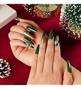 Chritsmas Nails kit,Press on Nails Kit-24Pcs Christmas Fake Nails,24Pcs Jelly Glue &amp;1 Glue -Artif...