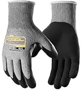 COOLJOB ANSI A5 Cut Resistant Gloves - 1/3/12 Pairs, Nitrile Rubber Dipped Safety Work Gloves for...