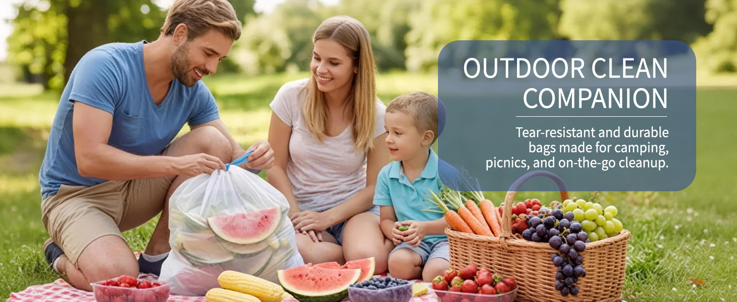 Small Trash Bags 4 Gallon with Drawstring White Plastic Garbage Bags