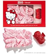 Hello Kitty x Kitsch XL Satin Heatless Curling Set- Heatless Hair Curler To Sleep In for Frizz-Fr...