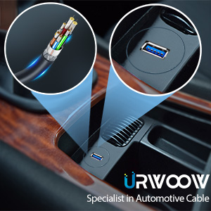  USB 3.0 Male to 3.5mm female AUX Mount Flush Cable