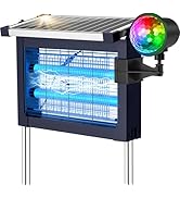 2 in 1 Solar Bug Zapper Outdoor, Outdoor Projector Light Waterproof with 14 Different Lights, 450...