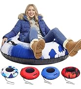 ZEALFEEL Snow Tube, 45''/48'' Rubber Snow Tubes with Commercial Grade Canvas Cover for Kids &amp; Adu...