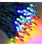Jyoiat Christmas Lights -2 Pack 21.5FT 100LED Conectable Waterproof String Lights Brighter Detach...