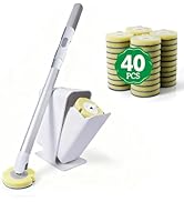 Eyliden Disposable Toilet Brush and Holder with 40 Refills, Hands-Free Toilet Bowl Wand Kit, Pre-...