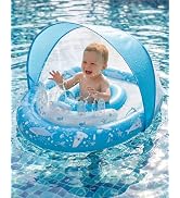 ZOOMSNAIL Baby Pool Float, Double Air Chambers Anti-Rollover Toddler Swimming Floats with UPF 50+...