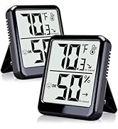 Ayawiss 2-Pack Room Thermometer Indoor Hygrometer for Home, Temperature Humidity Meter, Humidity ...