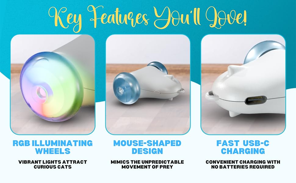 led wheels self rolling mouse mice shaped self play electronic cat toys moving automatic interactive