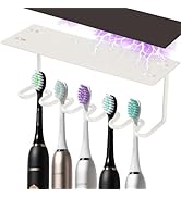Wall Mount Toothbrush Holder for Shower Metal Toothbrush Stand (Innovative Magnetic Fixation Desi...
