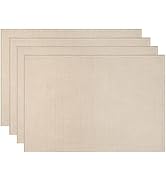 Niviy Beige Placemats Set of 4, 12x18 Inch Washable Easy to Clean Heat-Resistant Anti-Skid Beige ...