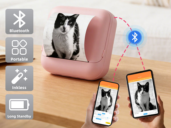 Bluetooth, Portable, Inkless, Long Standby