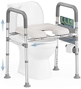 HOMLAND Raised Toilet Seat with Handles, 400 LBS Toilet Seat Risers for Seniors with Adjustable H...