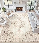 Area Rug 8x10, Washable Rug for Living Room, Large Area Rug for Bedroom, Vintage Rug 8x10 for Din...