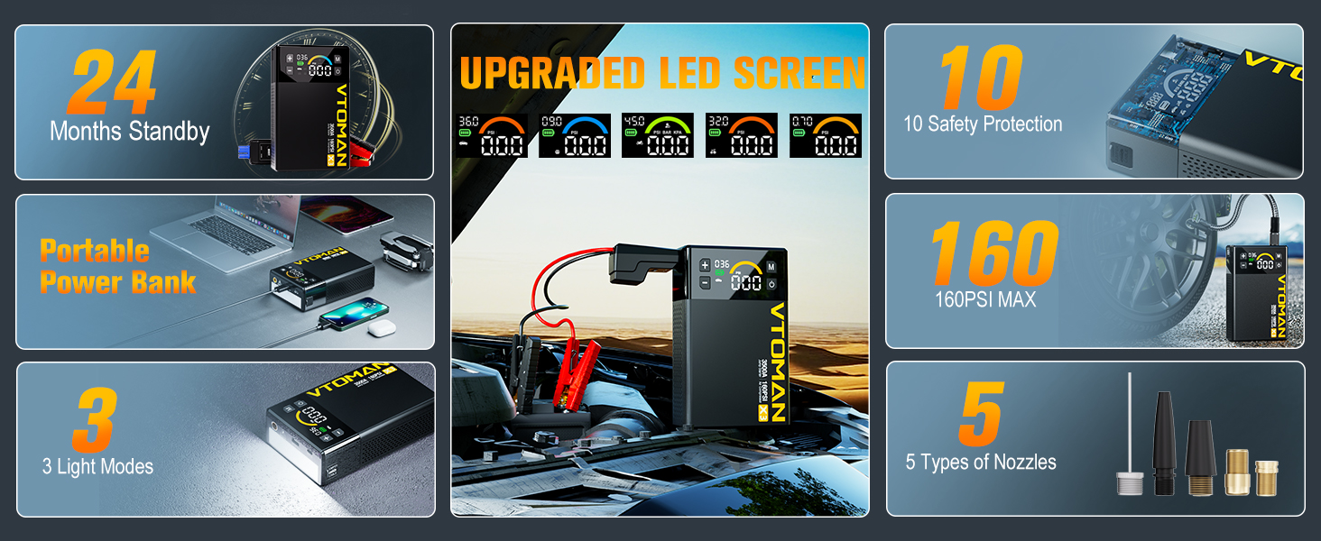 car jump starter with air compressor battery jump starter portable