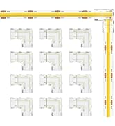 MIWISE 8mm Connectors Kit for 2-Pin COB LED Strip,12pcs Gapless L-Shaped/Corner Connectors,Solder...