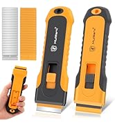 MulWark Razor Blade Scraper, 2 Pack Razor Scraper Tool with Extra 42pcs Razor Blades, Glass scrap...
