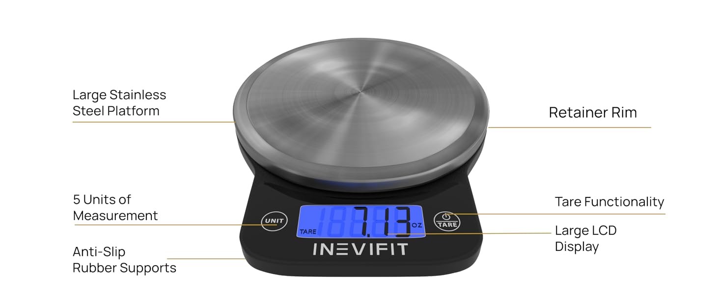 I-KS001 - INEVIFIT - Best Digital Kitchen Scale - Premium A+