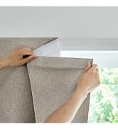 Jilron Adhesive Curtain,100% Blackout Shades,No Rod,Easy to Install,Provides Privacy Protection f...