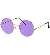 Round Hippie Glasses, 60s 70s Colored Circle Sunglasses for Women Men Disco Party Costume Accesso...