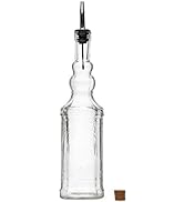 BULK PARADISE Large Clear Decorative Glass Bottle with Spout and Cork, 32oz, 1 Bottle - Design: C...