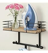 THYGIFTREE Ironing Board Holder Wall Mount, Metal Ironing Board Hanger with Shelf Laundry Room Ac...