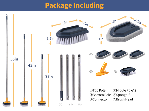 tub scrubber with long handle 