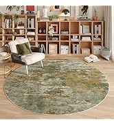 Green Round Area Rugs 4ft Washable Circle Rug for Entryway Kitchen, Non Slip Soft Low Pile Stain ...