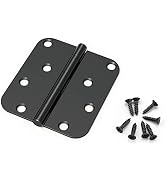 KNOBWELL 3 Pack 8-Hole 5/8-Inch Radius Door Hinges for Interior and Exterior Door Use, 4-Inch by ...
