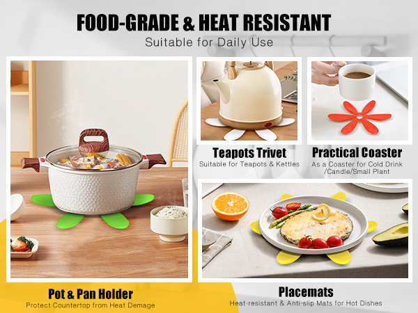 silicone trivets for hot dishes