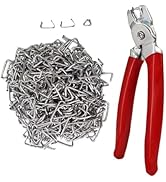 DAYSLIVES Hog Ring Pliers Angled &amp; 500 Galvanized Hog Rings, Professional Upholstery Installation...