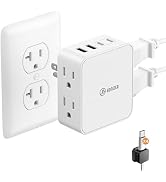 HONIZER Outlet Extender with Side Outlets, Flat Multi Plug 4 AC, 20W USB C | Compact Wall Outlet ...