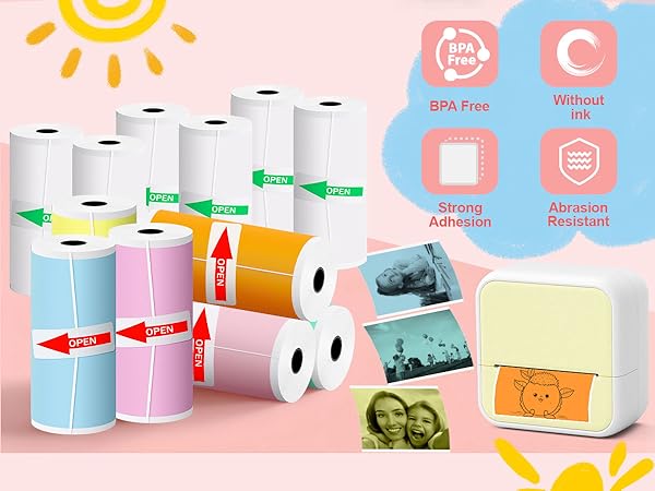 mini printer sticker paper mini thermal printer sticker paper thermal sticker paper