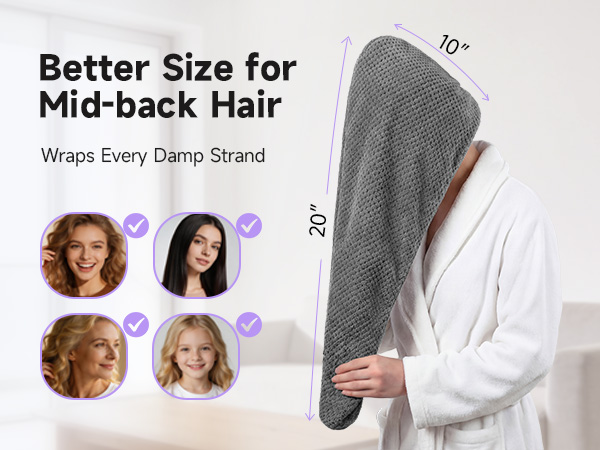 hair towel wrap for long hair