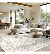 Madane 8x10 Area Rugs for Living Room, Machine Washable Vintage Rug with Anti-Slip Backing, Soft ...