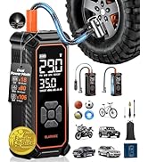 OlarHike Cordless Tire Inflator Portable Air Compressor, 150PSI Dual Power - 6000mAh &amp; 12V DC, Ai...