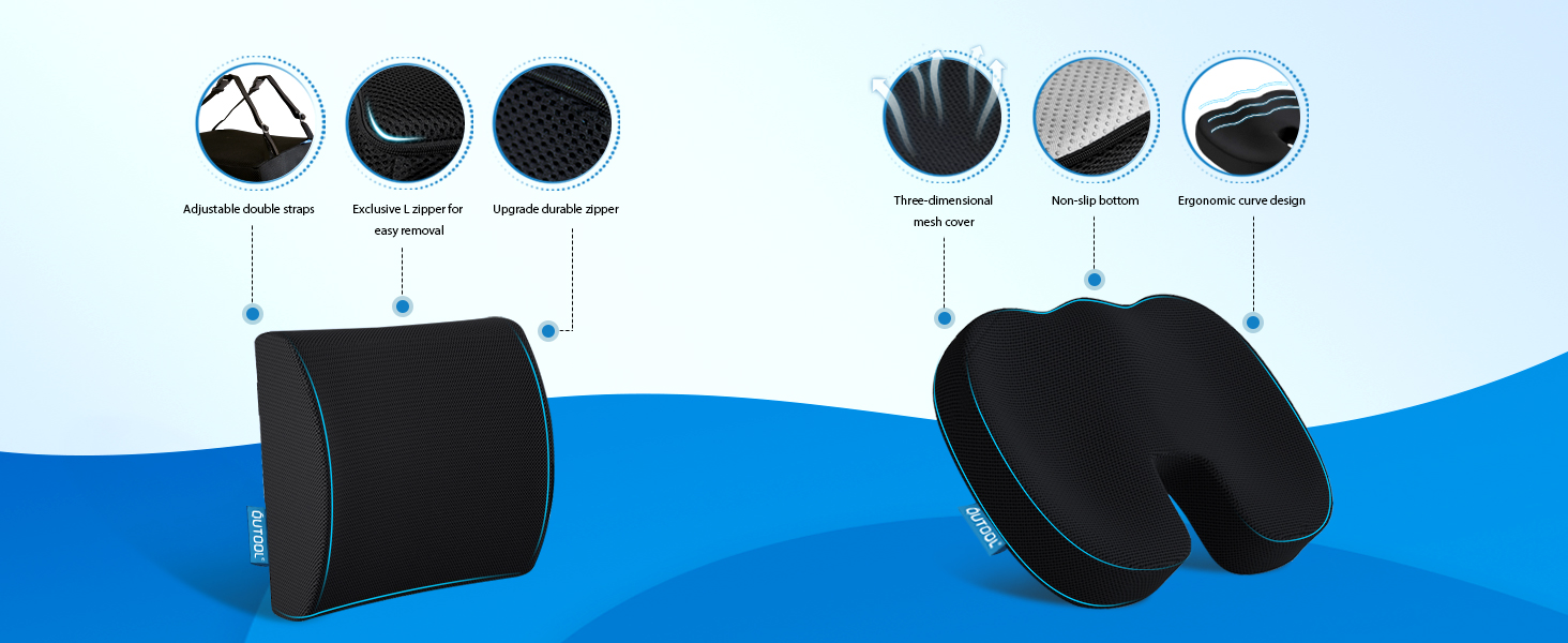 seat cushion with back support chair pad for office chair