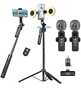 Content Creator Vlogging Kit for iPhone/Android,70-inch Al Auto Face Tracking Tripod for iPhone w...