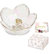 White Flower Jewelry Dish Glass Ring Dish Jewelry Tray Cute Vanity Organizer Room Decor Aesthetic...