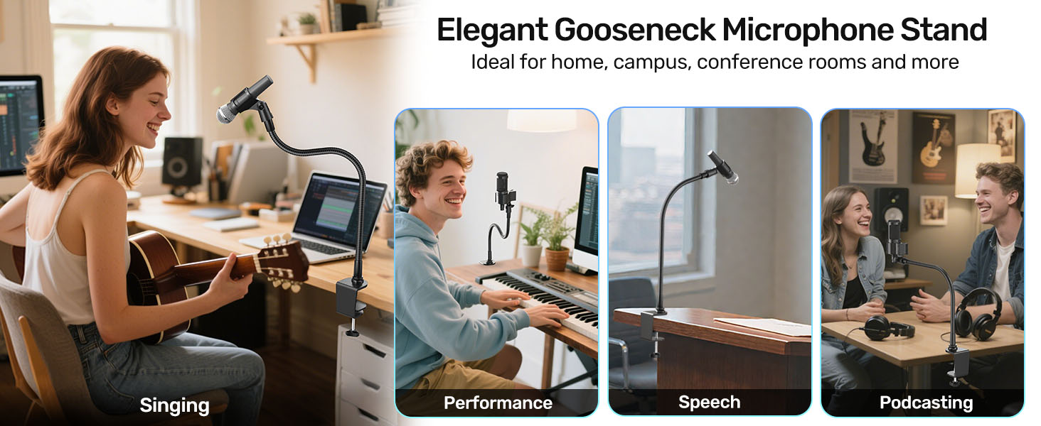 flexible gooseneck microphone stand