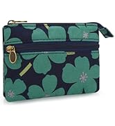 JINSI Mini Floral Coin Purse for Women, Small Cute Handmade Cotton Zip Wallet, Portable Vintage C...